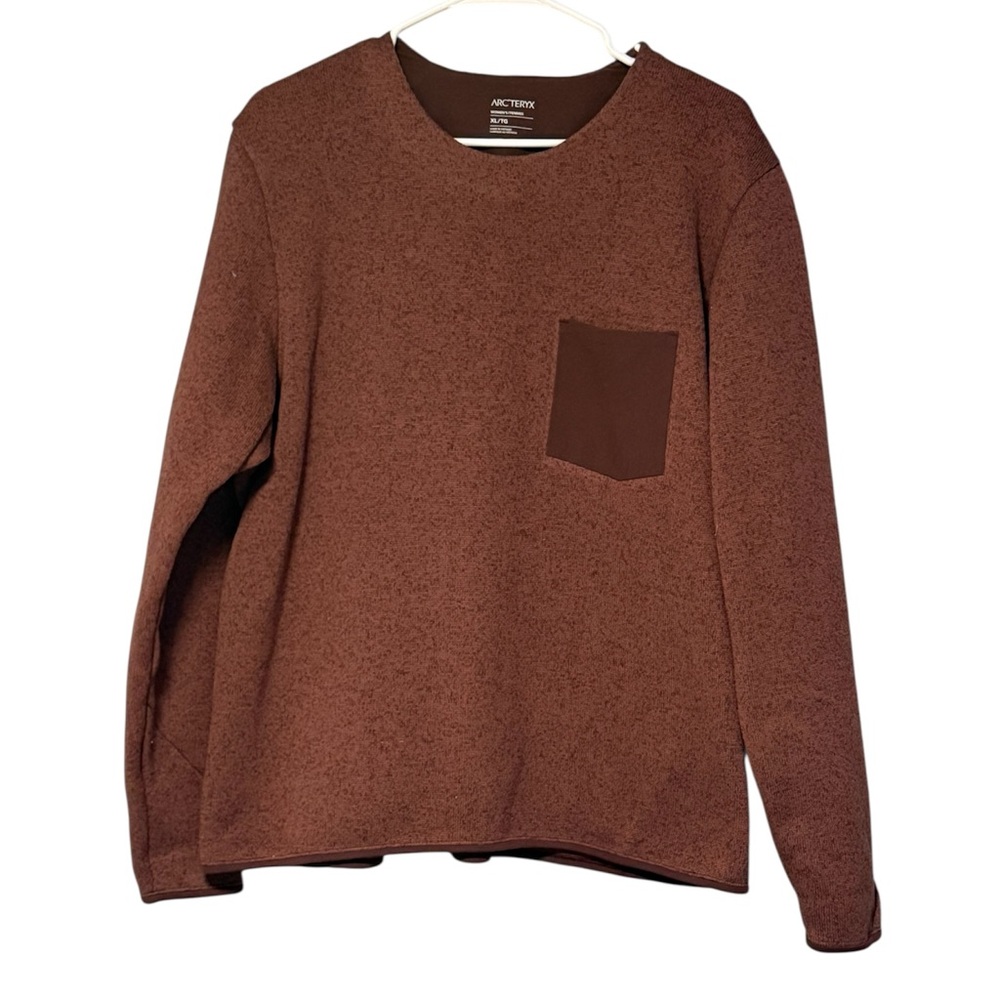 Arc'teryx Brown/Red Textured Crewneck Long Sleeve Covert Sweatshirt Women's XL